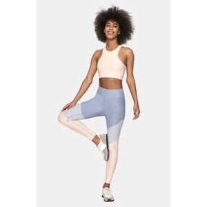 Outdoor Voices Leggings Springs 7/8 Colorblock Pink Gray Gym Workout Size XS